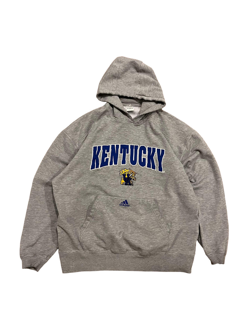 Vintage Adidas Kentucky Wildcats Hoodie Mens XL Gray Center Logo Y2K